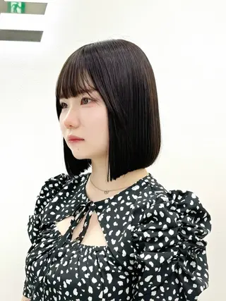 ミディアム カラー ヘアアレンジ 縮毛矯正🤍 盛れるボブ/ひかりのヘアスタイル