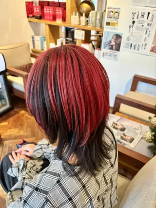 ミディアム カラー ショート✖️縮毛矯正 ✂️秋山知穂✂️のヘアスタイル