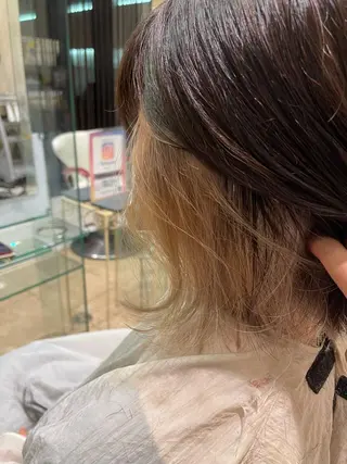 ミディアム ササ ユウキ/パーマ 縮毛矯正/髪質改善のヘアスタイル