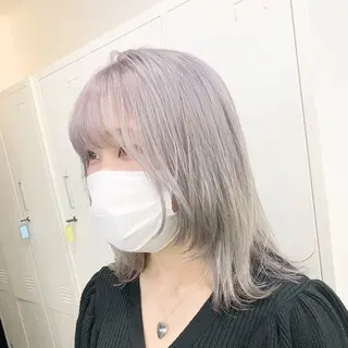 セミロング カラー 赤みゼロ/透明感 カラー🌿KANTAのヘアスタイル
