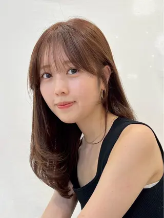 セミロング ボブ.艶髪 髪質改善.縮毛矯正のヘアスタイル