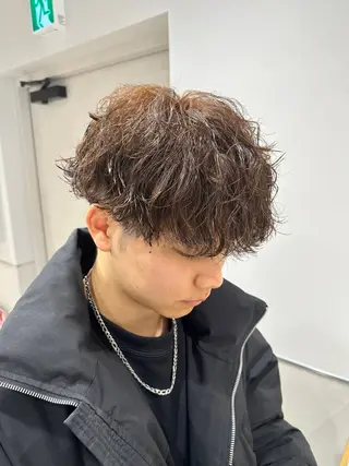 カラー パーマ メンズ 曲がる縮毛矯正/メン ズカット髪質改善のヘアスタイル
