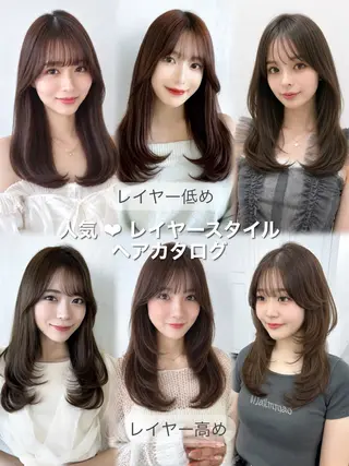 セミロング 顔周り/くびれヘア 韓国ヘア💕風間るなのヘアスタイル