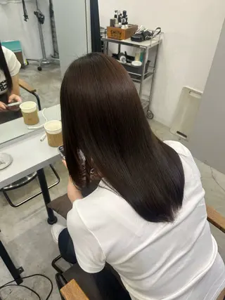 ロング パーマ 透明感×艶カラー ✨️美髪縮毛🍒リオのヘアスタイル