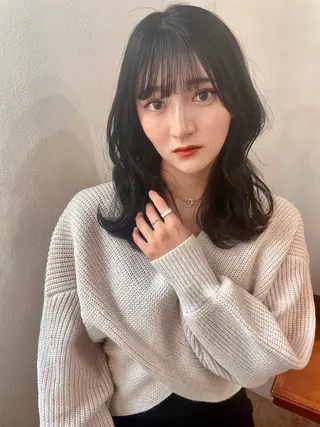 セミロング レイヤー×縮毛矯正 中屋光貴のヘアスタイル
