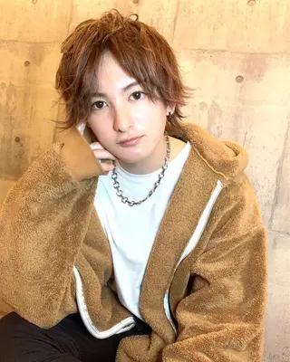 ショート カラー パーマ メンズ メンズ縮毛矯正 細谷碧海のヘアスタイル