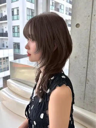 セミロング 大宮🤍縮毛矯正 レイヤー🪽なるのヘアスタイル