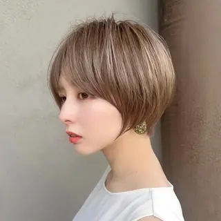 ショート 縮毛矯正/艶髪/ 透明感カラー/たくまのヘアスタイル