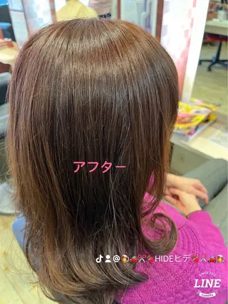セミロング カラー 織田 英之のヘアスタイル