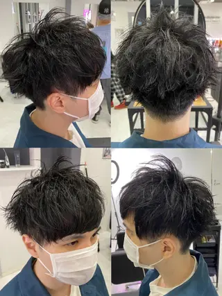 ショート カラー パーマ ヘアアレンジ メンズ 🔥メンズパーマ 特化 渡辺一翔のヘアスタイル