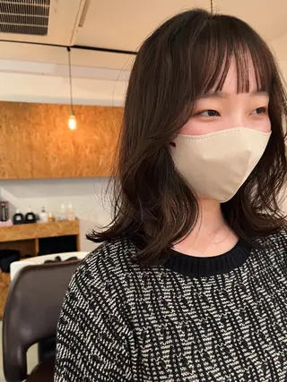 ミディアム 暖色/パーマ 🌼クニトウメイのヘアスタイル