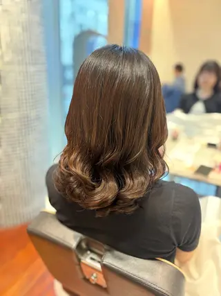 ミディアム パーマ 🌼銀座コテ巻き風パ ーマ🌼いでいあやのヘアスタイル