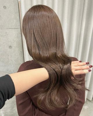 セミロング カラー akane/オリーブ /ボブパーマのヘアスタイル