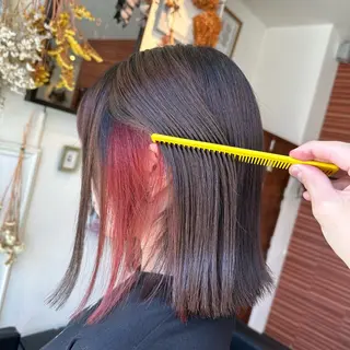 ミディアム カラー 💜推しインナー カラー/菊池柊真💜のヘアスタイル