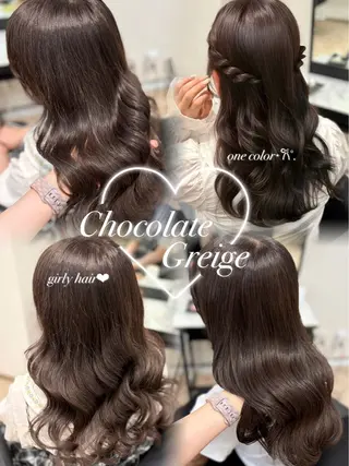 ロング カラー 𝒎𝒐𝒆🩰 名駅/ヘアメ/暖色♡のヘアスタイル