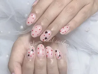 ネイル エツメ💅 長さ出し🎀デザインのネイルデザイン