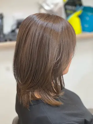 セミロング カラー 質感カット × 清潔 感カット　Hiroのヘアスタイル
