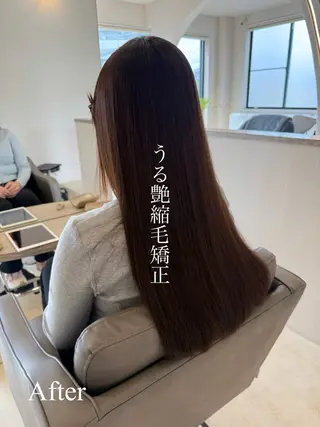 セミロング パーマ 髪質改善ストレート 中林優太のヘアスタイル