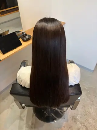 ロング omaフクダ 縮毛矯正/艶髪カラーのヘアスタイル