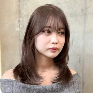 ミディアム カラー 顔周り✂️透明感 レイヤー/みっきーのヘアスタイル