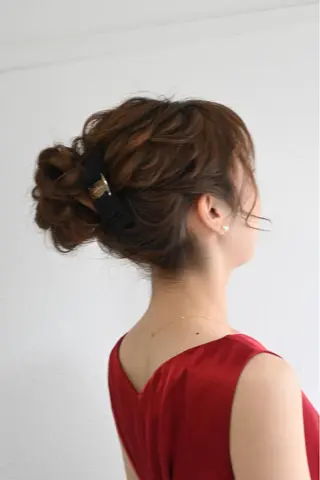 ミディアム ヘアアレンジ 麻優 ヘアセットのヘアスタイル