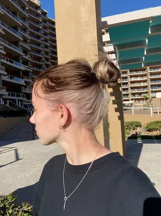 セミロング カラー minami🪷 暖色カラーのヘアスタイル