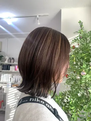 ミディアム ツヤカラー🤍 ARISAのヘアスタイル