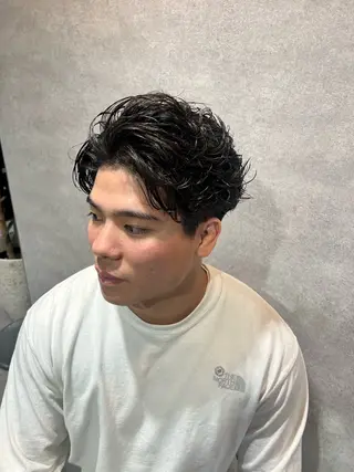 ショート カラー パーマ ヘアアレンジ メンズ 仕上がり満足度No. 1🔥BLUCK🔥のヘアスタイル