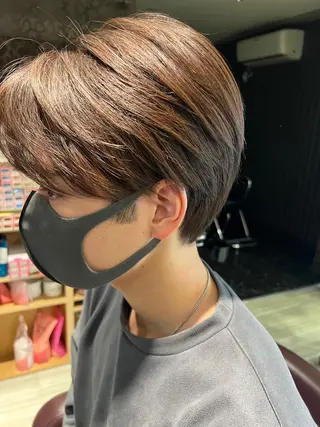 ショート 【南草津】髪質改善 ヘナカラー&縮毛矯正のヘアスタイル