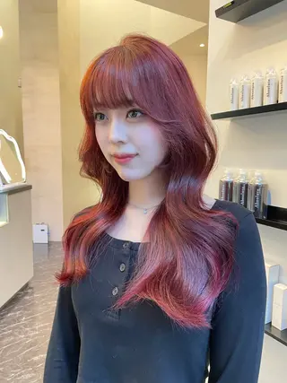 ロング 韓国✖️網紅🖤 パーマYURIYAのヘアスタイル