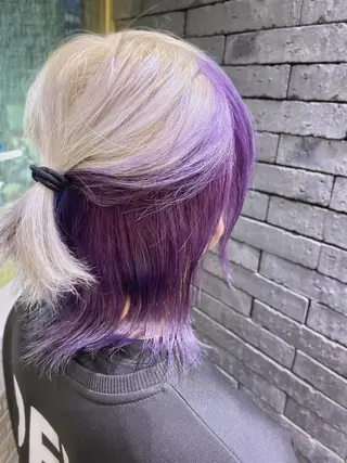 ミディアム カラー メンズ ☁️ケアブリーチ¦ ウルフ¦Shioriのヘアスタイル