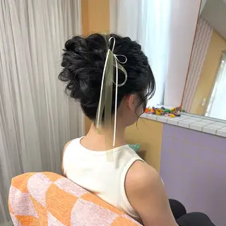 ロング ヘアアレンジ 美の間 杏寿 ヘアセットサロンのヘアスタイル