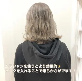 ミディアム カラー 横浜ブリーチムラ直し ハイトーン/ブリーチのヘアスタイル