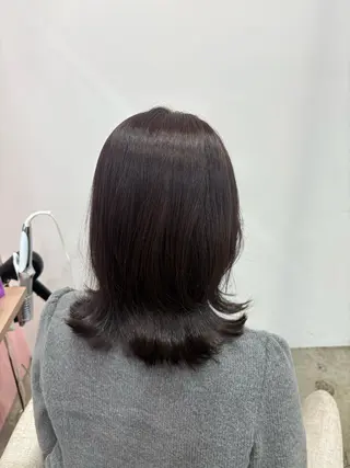 ミディアム カラー Miu 名古屋カット ミディアム/ピンク髪のヘアスタイル
