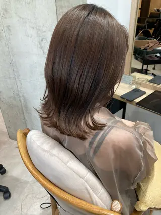 ミディアム ✨色持ちの良い艶 カラー✨蟹江真世のヘアスタイル