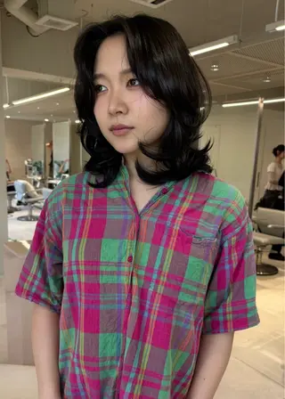 セミロング カラー 海外レイヤー /NAGISAのヘアスタイル