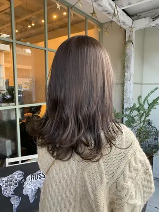 セミロング カラー 【完全個室】髪質改善 暖色カラー/山崎唯奈のヘアスタイル