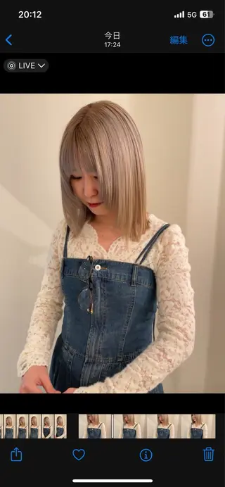 ミディアム カラー 渋谷 留菜のヘアスタイル