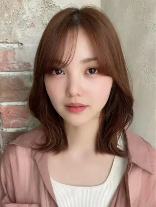 ミディアム 🧡くびれヘア/前髪 顔周り🧡久原結衣のヘアスタイル