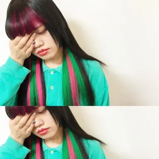 ロング カラー Shiho お洒落な エクステ♡ハイトーンのヘアスタイル