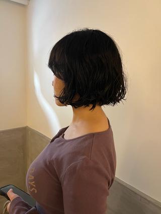 ミディアム パーマ 鈴木 三保のヘアスタイル