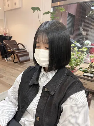 ミディアム カラー 髪質改善で 憧れの潤艶美髪にのヘアスタイル