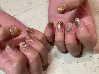 ネイル 韓国/ワンホン/長さ 出しつけ放題🎀のネイルデザイン