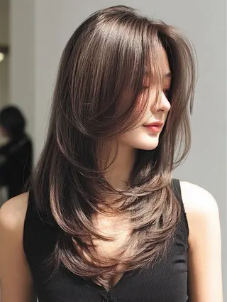 ロング 絶対綺麗な暖色カラー 🎯あります✨増渕✨のヘアスタイル