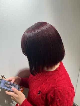 ミディアム しょうのともき ボブ／ブラウンカラーのヘアスタイル