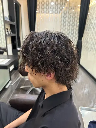 パーマ メンズ ナチュラルヘア 神田一瑳のヘアスタイル