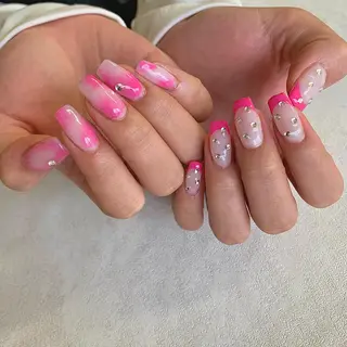 ロング gypsophila 野村のネイルデザイン