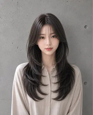 セミロング カラー ヘアアレンジ 🌫️大人韓国ヘア 🌫️naoyaのヘアスタイル
