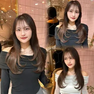 ロング 🎀しゅな/韓国 レイヤー/うる艶のヘアスタイル