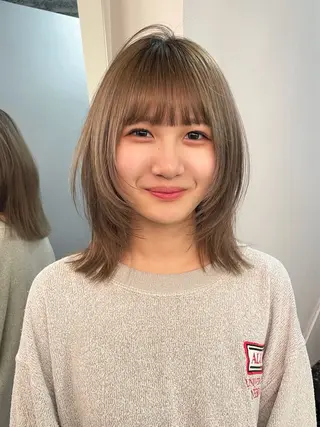 ミディアム 🎀透明感カラー 韓国ヘア🎀mahoのヘアスタイル